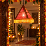 Load image into Gallery viewer, Kandil-Dhruv – Handmade Triangular Bamboo Akash Kandil