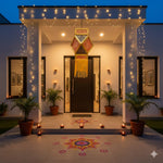 Load image into Gallery viewer, Decorative Mangal Akash Kandil – Handmade Bamboo Hexagonal Diwali Lamp