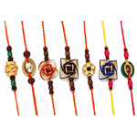 Load image into Gallery viewer, Bamboo Rakhi Gift Set - Pack of 7 | Plantable Eco Rakhi By Tribal Women