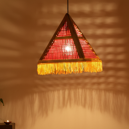 Kandil-Dhruv – Handmade Triangular Bamboo Akash Kandil