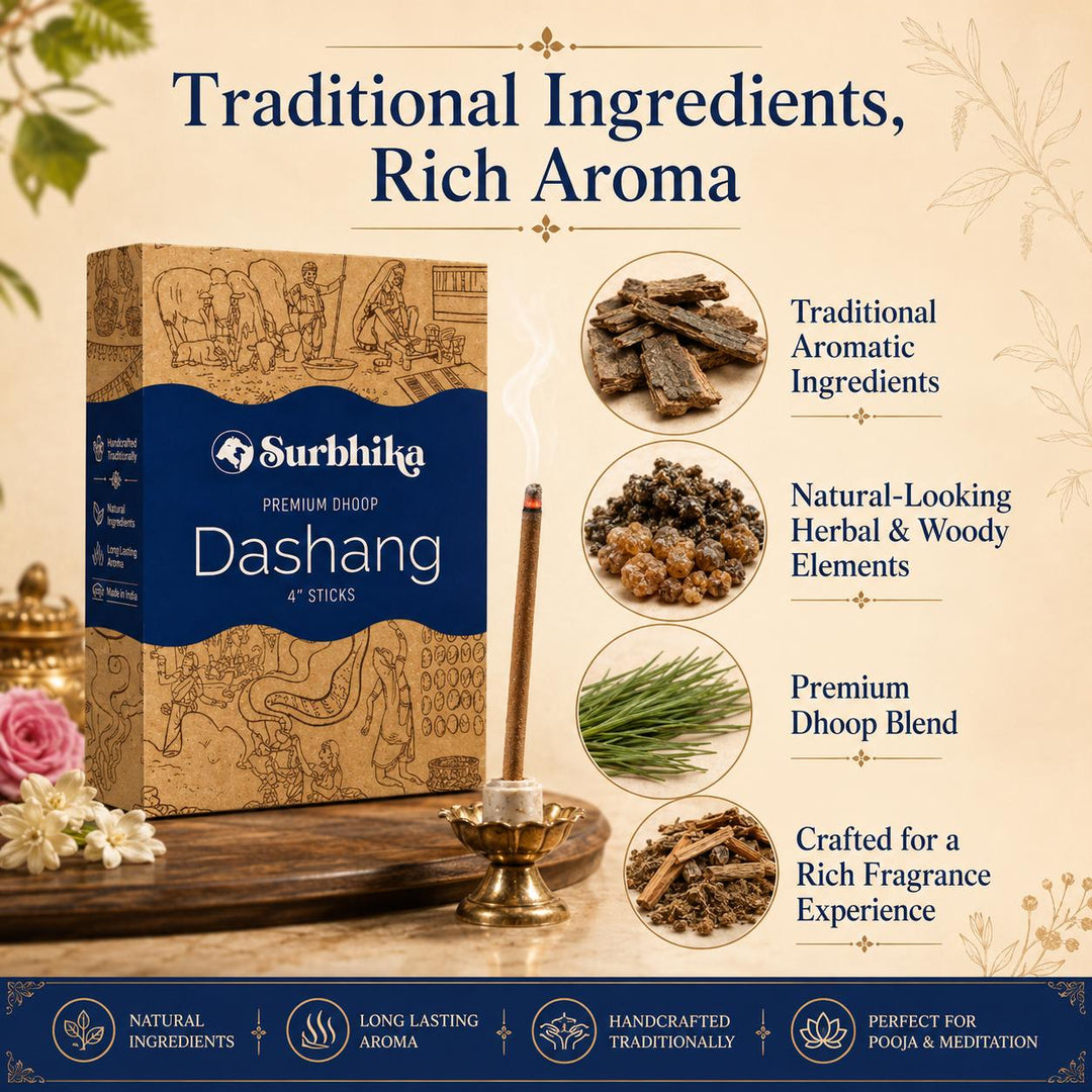 SURBHIKA DASHANG 4INCH WHITE DHOOP STICK 200 GM