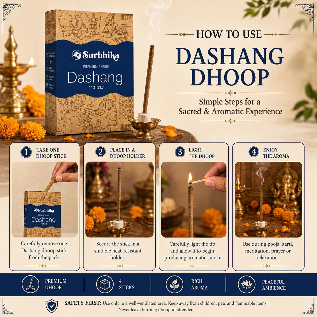 SURBHIKA DASHANG 4INCH WHITE DHOOP STICK 200 GM