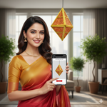 Load image into Gallery viewer, Shukra Diamond Bamboo Kandil

