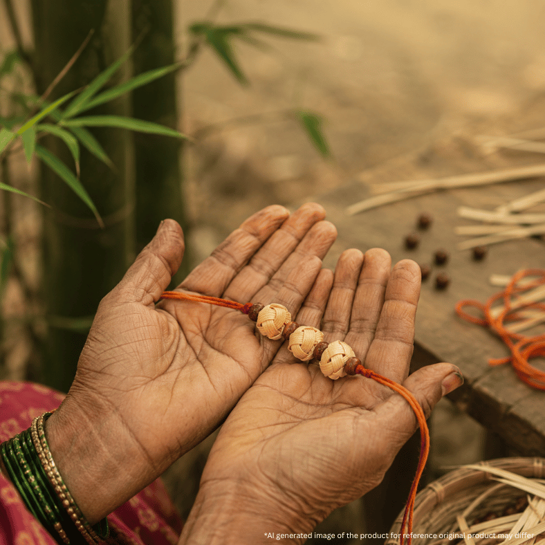 Sustainable Bamboo Rakhi - Triveni | Handcrafted by Tribal Women