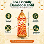 Load image into Gallery viewer, Kandil K Eco Friendly Bamboo Diwali Table Lantern.