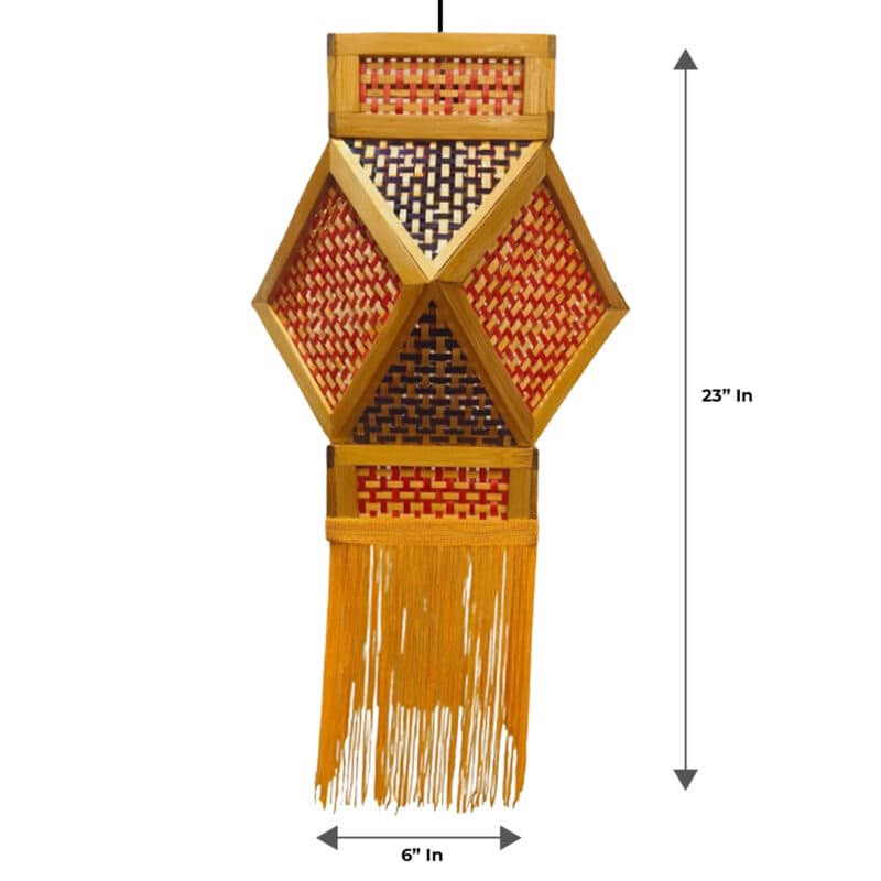 Decorative Mangal Akash Kandil – Handmade Bamboo Hexagonal Diwali Lamp