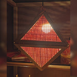 Load and play video in Gallery viewer, Kandil-Harshal – Handmade Diamond Bamboo Akash Kandil