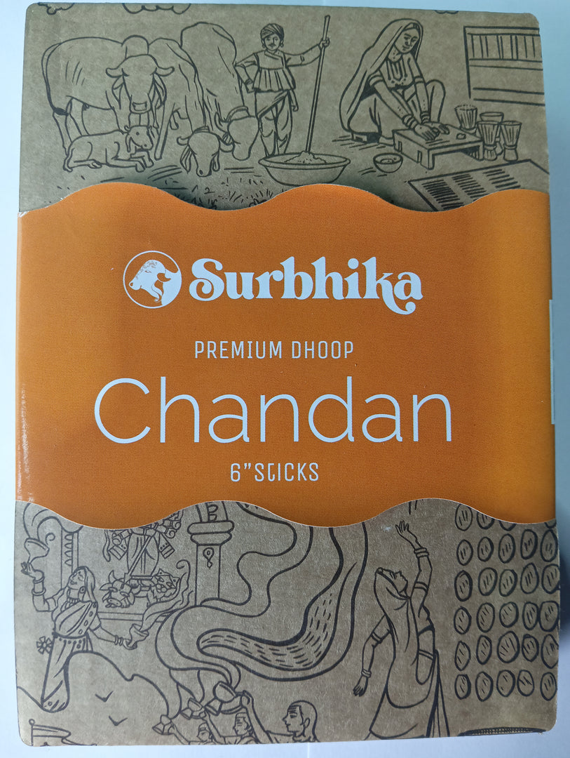 SURBHIKA CHANDAN 6INCH WHITE DHOOP STICK 200 GM